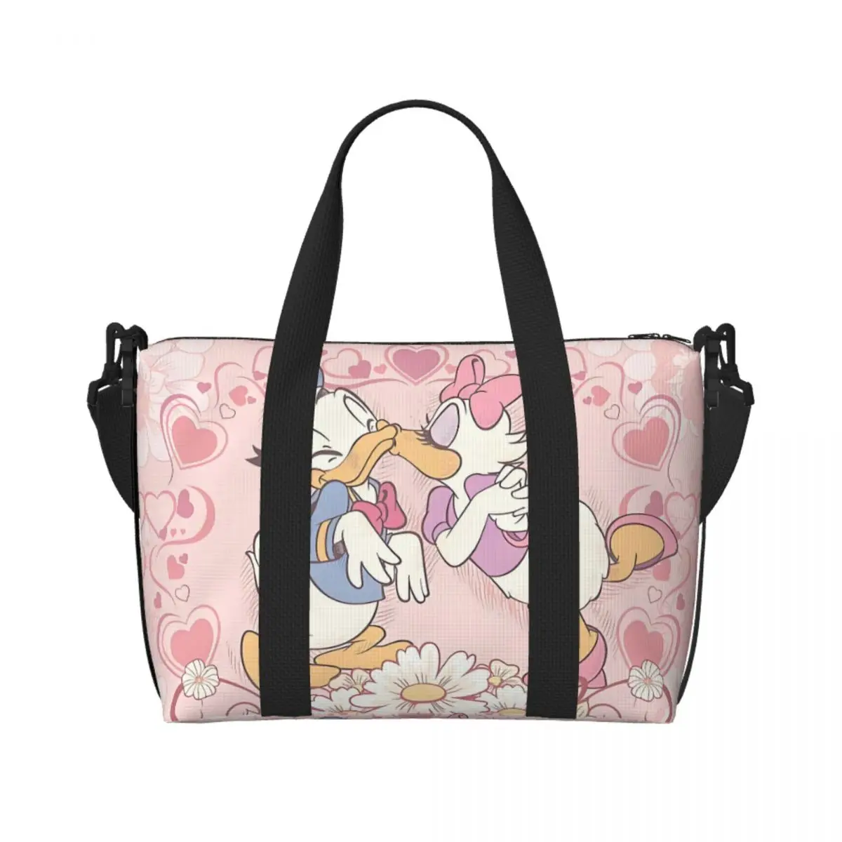 

Custom Adorable Donald Duck Tote Bag Women Big Capacity Comics Gym Beach Travel Bags