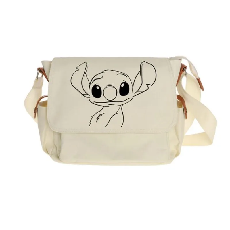 

Disney Stitch Shoulder Bag Waterproof Durable Large Capacity Crossbody Bag Oxford Cartoon Kawaii White Black Top Quality