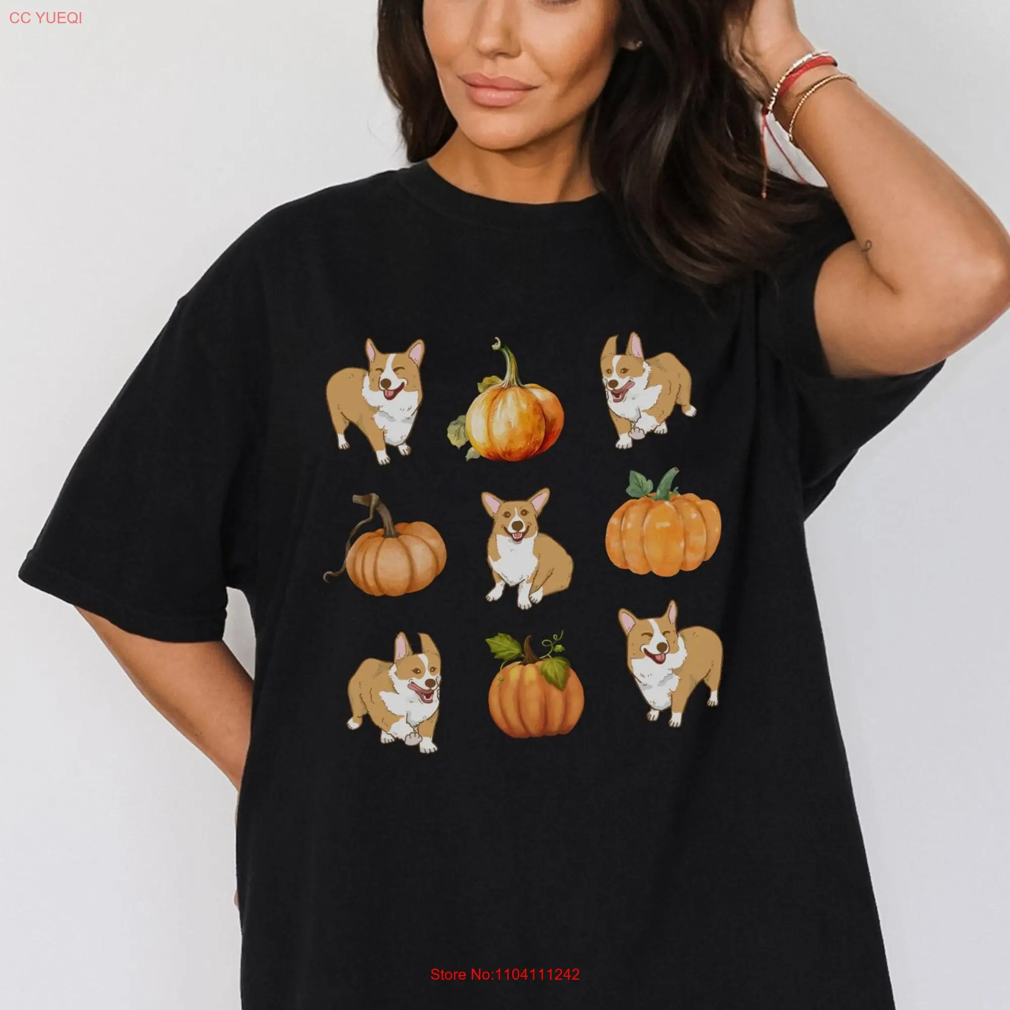 

Футболка Corgi с длинным или коротким рукавом для Хэллоуина