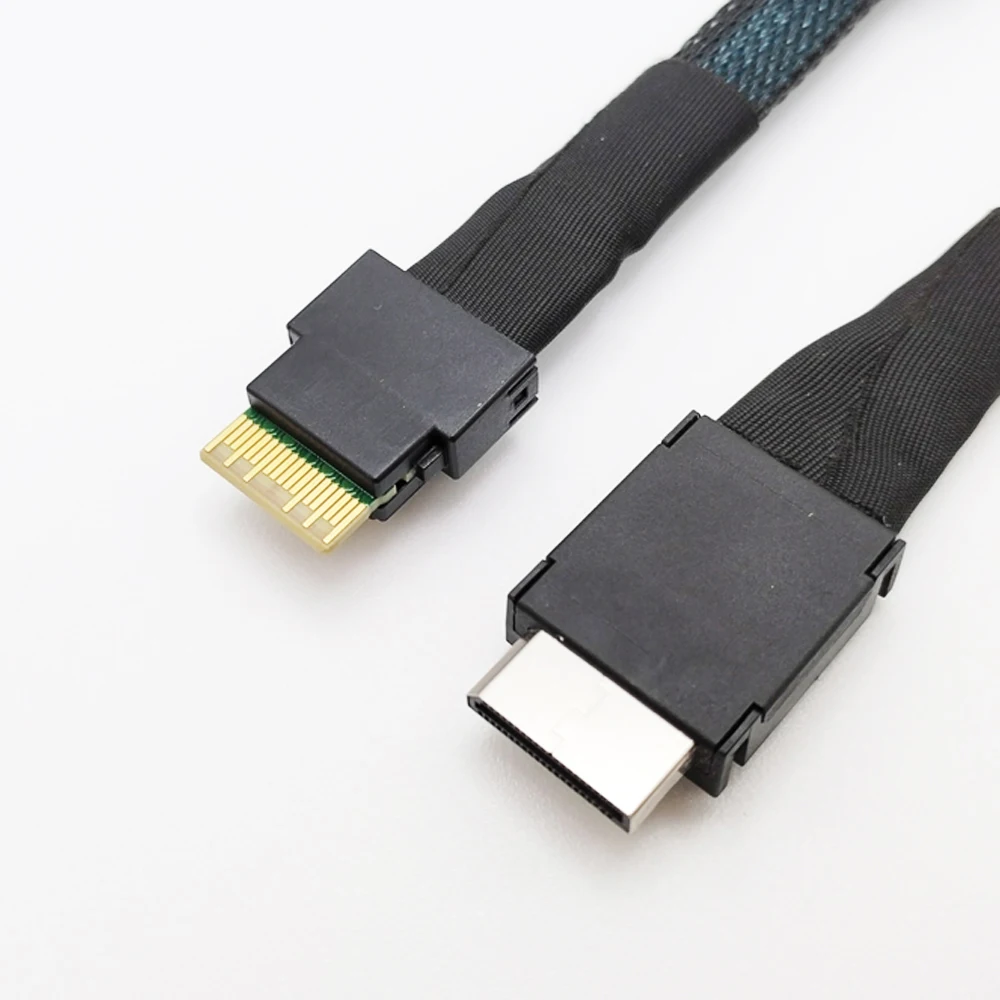 SlimSAS SFF-8654 4X 42P إلى كابل Oculink SFF-8611 4X 42P، SFF8654 إلى كابل SFF8611