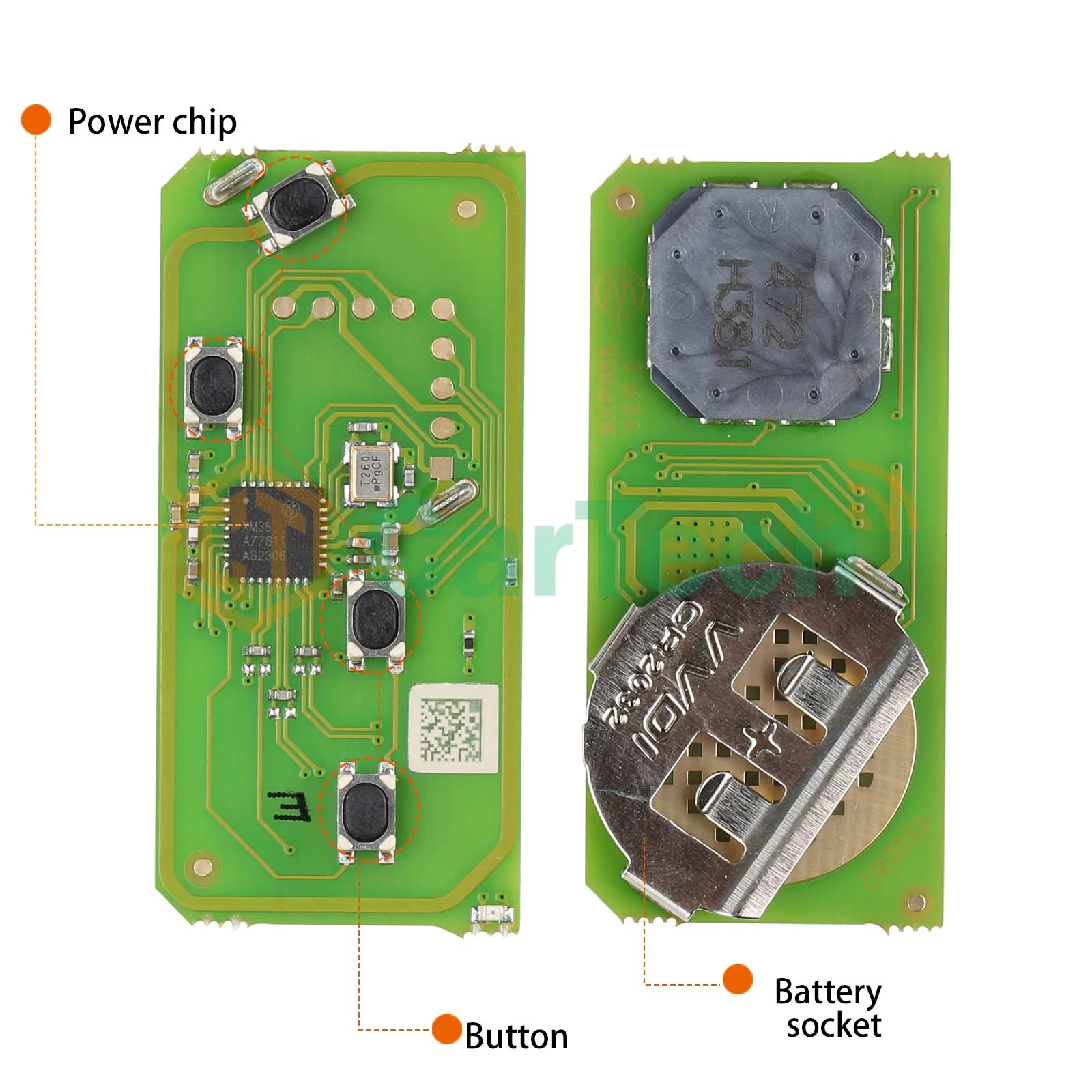 1PCS Xhorse VVDI 4D Smart Remote Key XSTO03EN For Toyota XM38 4D PCB Support Renew Rewrite 312/314/434Mhz A433 F433 5290 3370 01