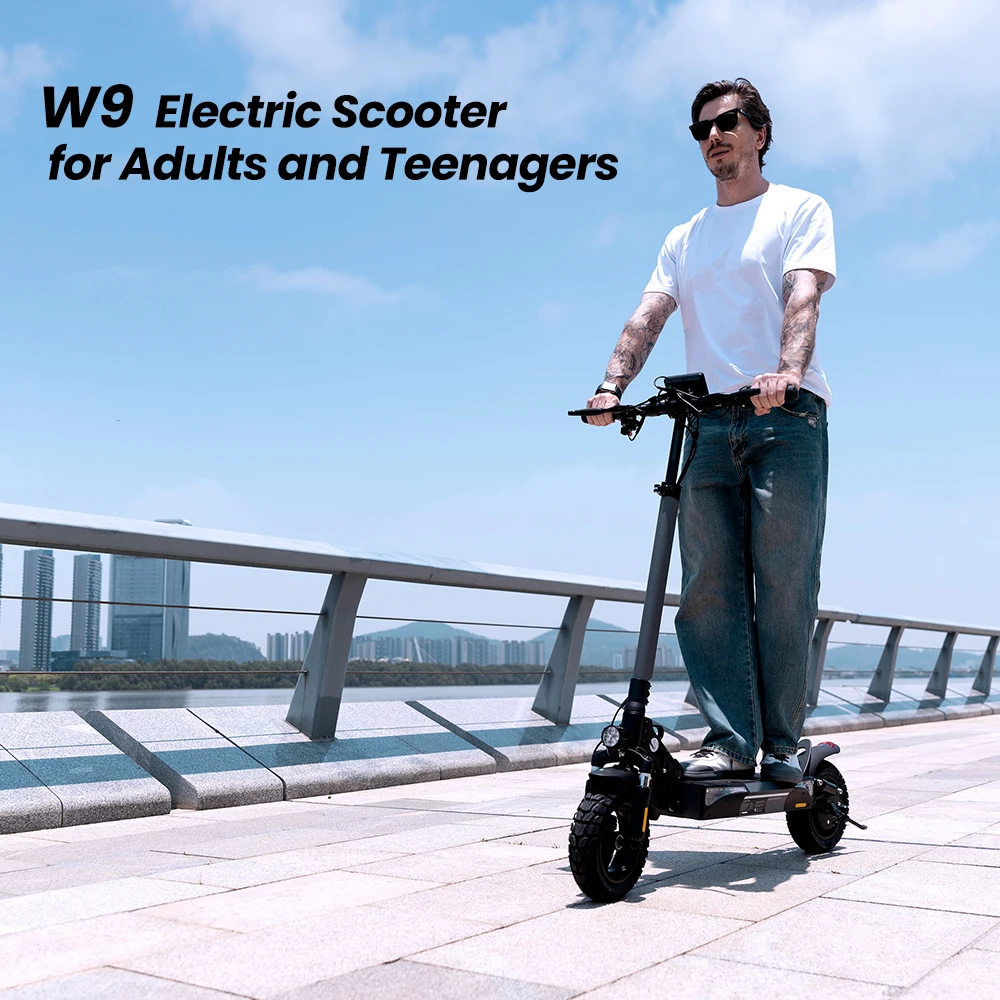 IScooter W9 Elektroroller 1000W Motor 48V14AH Hochleistungs-Lithium-Batterie Unterstützt APP E-Scooter Vordere und Hintere Scheibenbremsen Stadtfahrten Höchstgeschwindigkeit 45KM/H Maximale Reichweite 45KM 10-Zoll-Luftreifen für jedes Gelände Brandneu Original – Detail 20