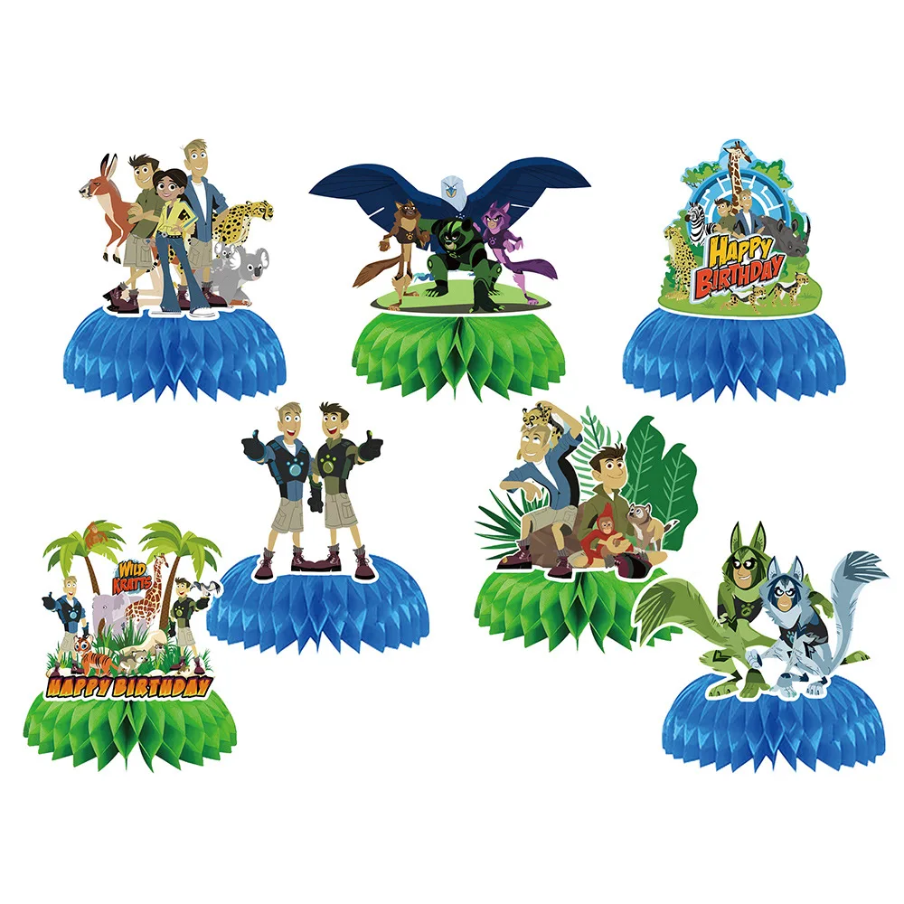 Wild Kratts Animal Brothers Educational Sci-Fi Cartoon Honeycomb Decor per bambini Festa di compleanno Scena fai da te