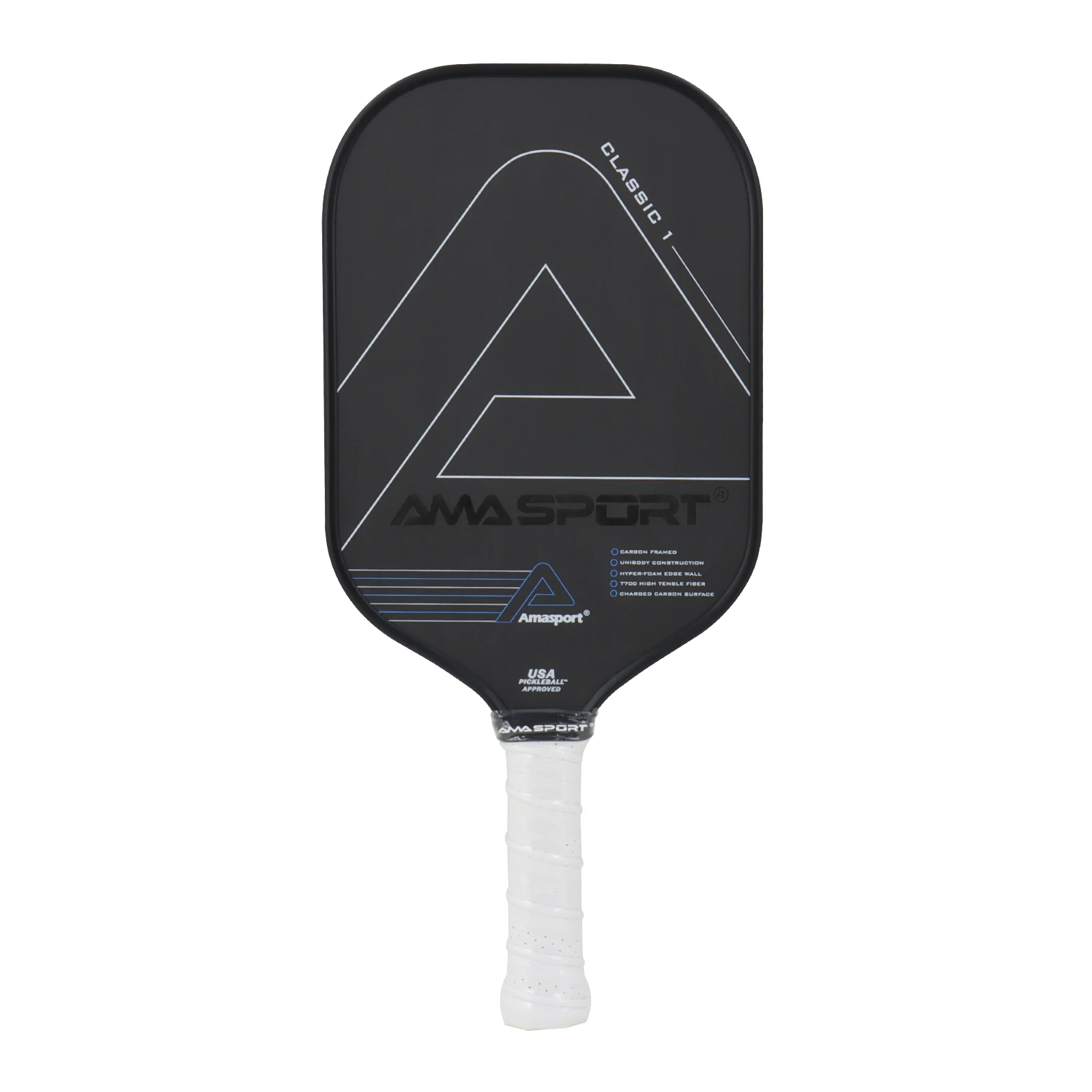 

AMA SPORT Pickleball Paddles USAPA Approved Engraved Logo Carbon Fiber Friction Textured TPE Guard Professional Rackets