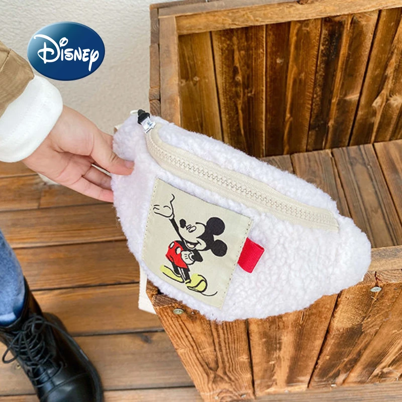 Disney Mickey New Children's Waist Bag Cartoon Fashion Boys and Girls Plush Waist Bag Multifunctional Children's Coin Purse