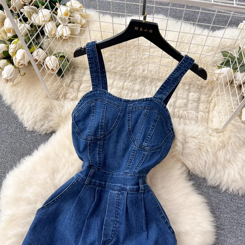 vest Denim pant jumpsuit