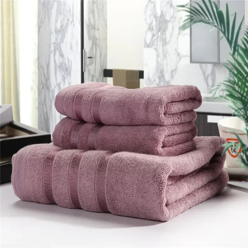 Bamboo Fiber Bath Towel Set Absorbent Adult Bath Towels Solid Color Soft Friendly Face Hand Shower Towel For Bathroom Washcloth