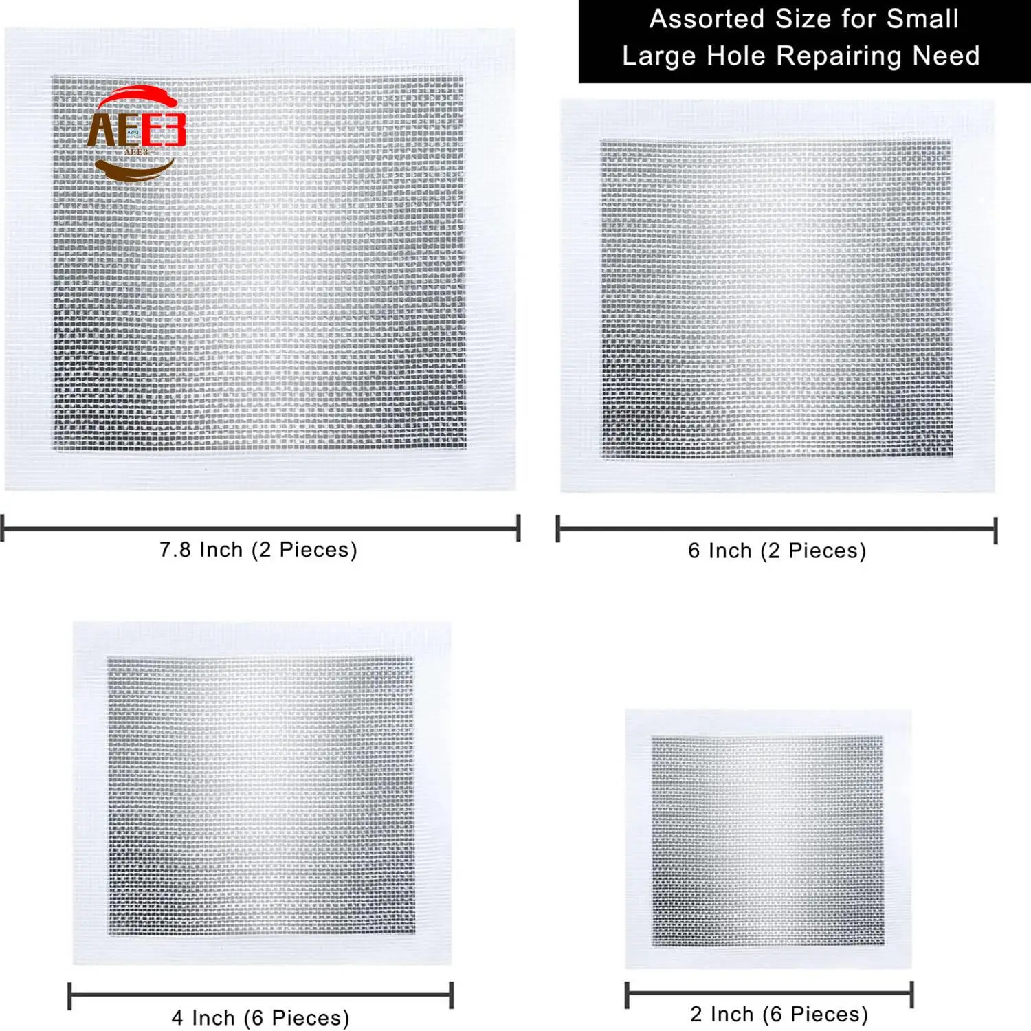 

AEE3-Набор для ремонта гипсокартона, 16-компонентные патчи для гипсокартона, настенные патчи для ремонта отверстий для гипсокартона (2/4/6/8 дюймов)