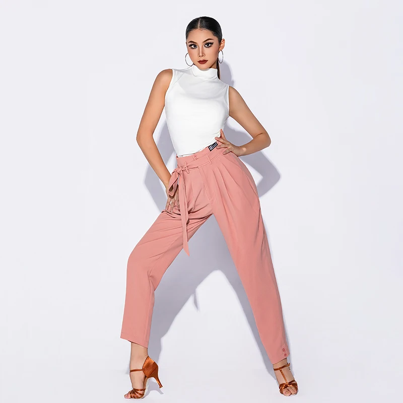 Nueva ropa de baile latino vals, traje de actuación moderno, Top sin mangas, pantalones, traje, vestido de salón, ropa de práctica DN21572