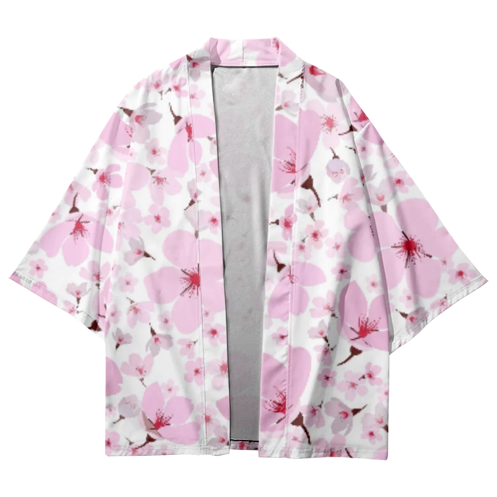 Summer Samurai Kimono Men Cosplay Floral Print Haori Stylish Streetwear Kimono Japanese Fashion Yukata Youth Cardigan Robe