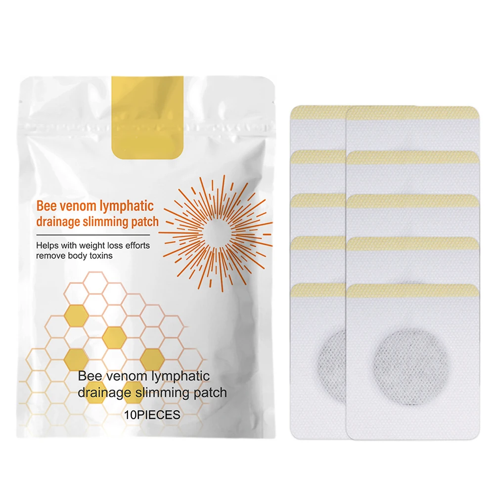 10 قطعة/الحقيبة سم النحل بقع تخفيف الإجهاد التصريف اللمفاوي أكياس للتخسيس السموم البطن السرة ملصق للتورم