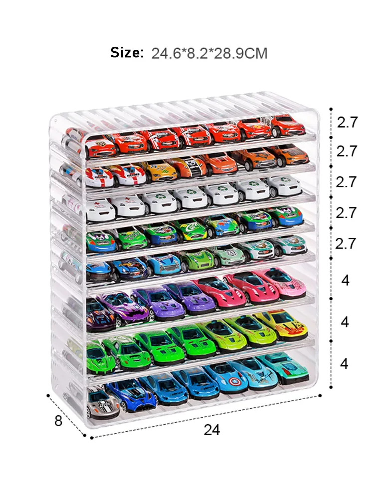 Car Storage Box for Diecast 1/64 Storage Case Acrylic Dustproof Transparent Auto Display Box for Children Gift Car Accessories