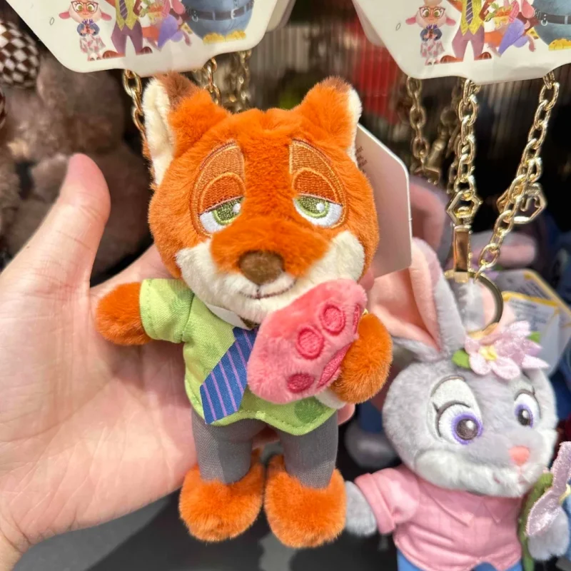 Potdemiel Disney Zootopia Judy & Nick Clawhauser Plüsch-Schlüsselanhänger – weiches Stofftier, süßes Sammlergeschenk für Kinder und Fans
