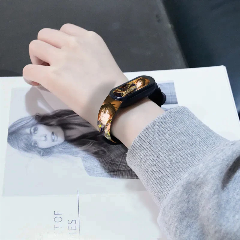 Anime Printed Wristband with Electronic Watch Screen Display Two Colors Available Waterproof Suitable for Children and Students