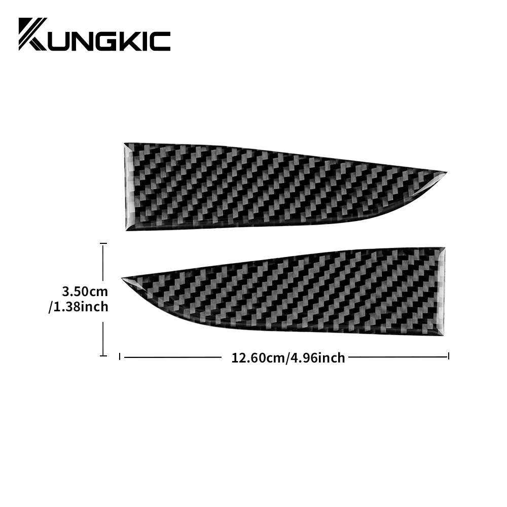 KUNGKIC Real Soft Carbon Fiber for Tesla Model 3 Highland 2024 Inner Door Triangle Cover Sticker Trim Car Interior Accessories