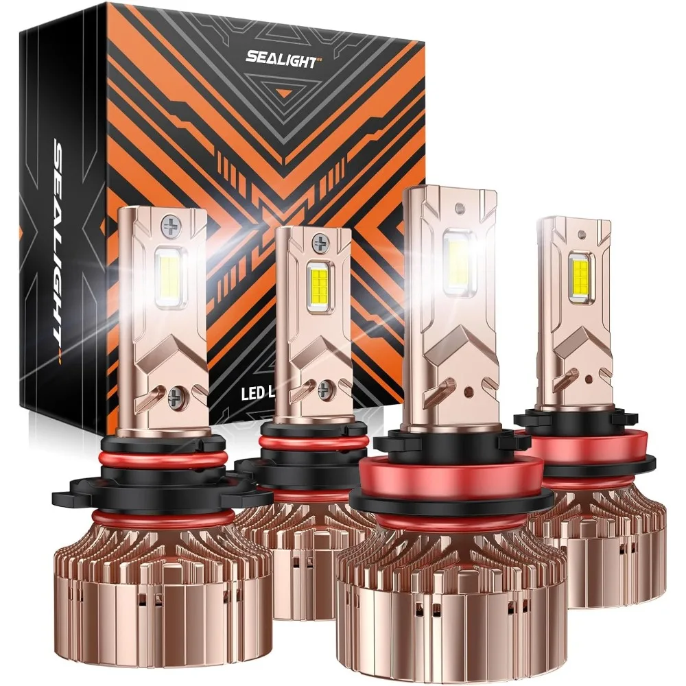 

X6S 9005/HB3 H11/H9/H8 Bulbs Combo 900% Ultra-Bright, 80000LM H11 9005 Powersports Headlights, 60000+ Hrs HB3 H9 Lighting Bulb