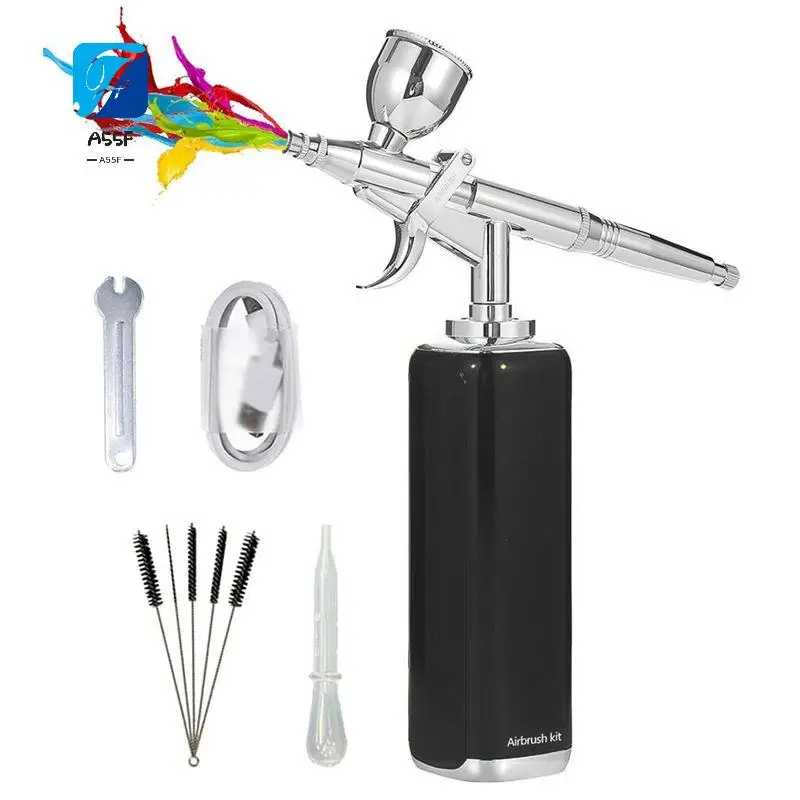 A55F-Airbrush Set Cordless Airbrush Kit With Compressor, Airbrush Cake Decoration High Airflow Miniature Painting Tool