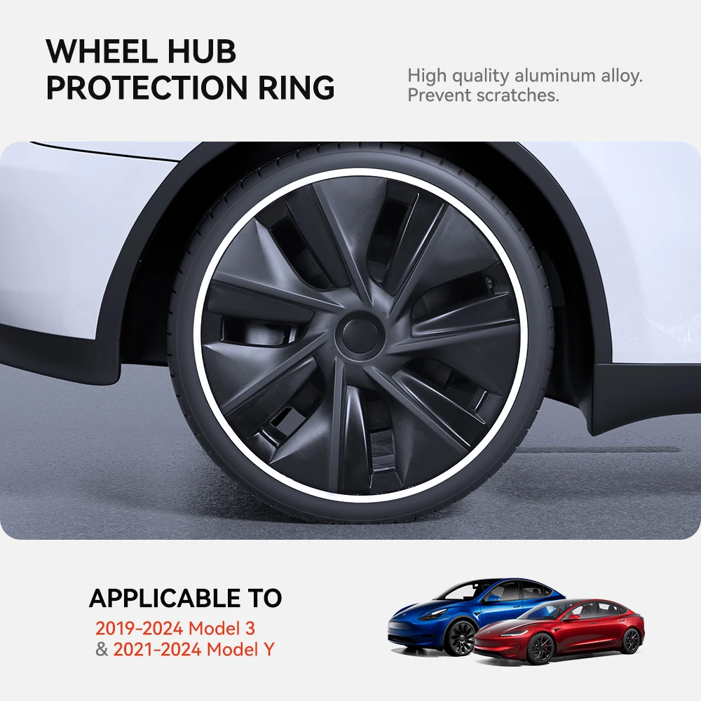 YZ for Tesla Model 3 Model Y 19/20 inch  Hight Performance Replacement Wheel Hub Protection Ring Full Rim Cover Accessories