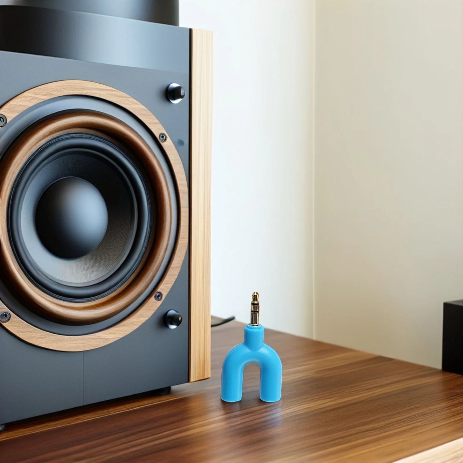 محول مقسم صوت ستيريو على شكل حرف U مقاس 3.5 مم لمشاركة سماعات الرأس وموصل الصوت المطلي بالذهب