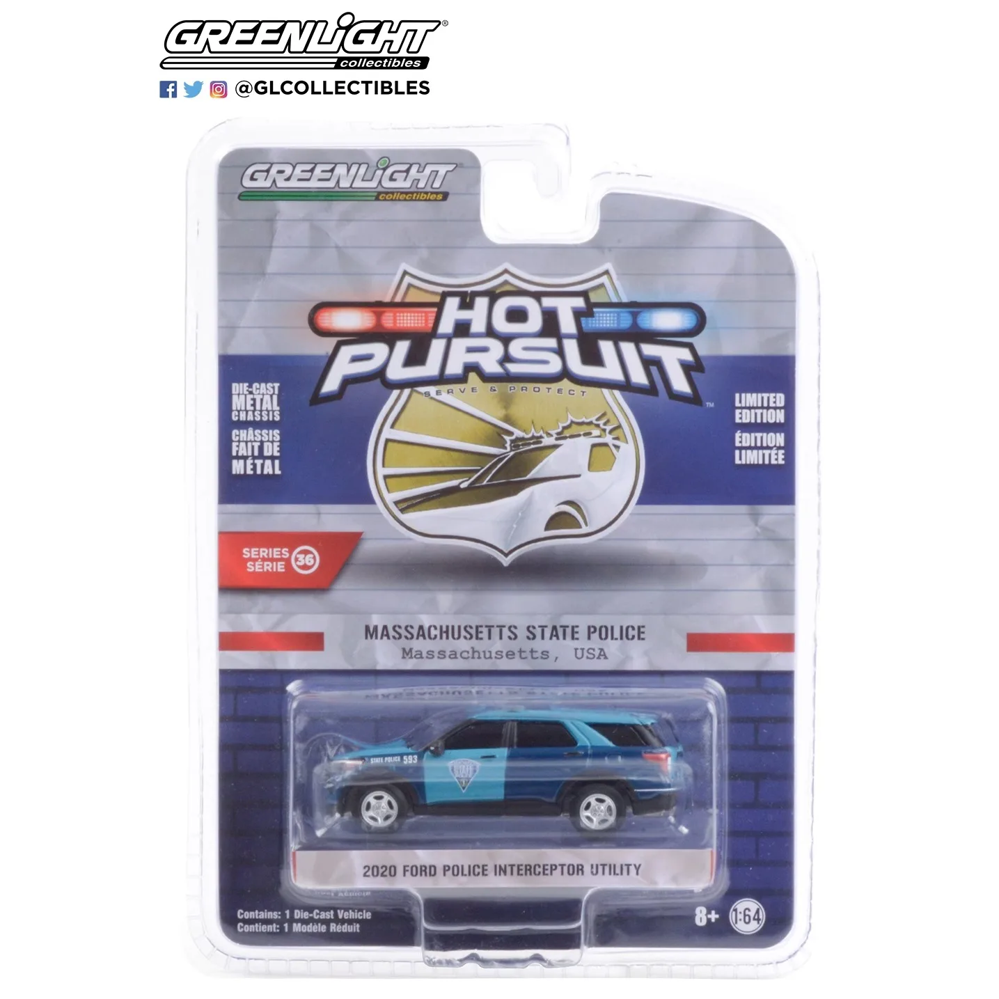 GreenLight 1:64 2020 Ford Police Interceptor Ford Explorer Police Car Diecast Alloy Car Model Collectible Gift