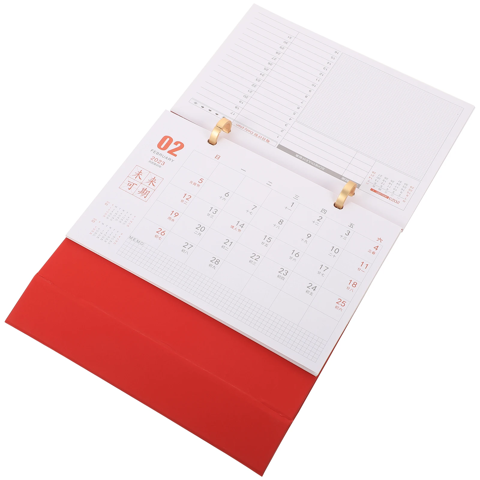 

2023 Large Desk Calendar Simple Style Paper Desktop Ornament Thick Smooth Pages Office Home Decor Easy Scheduling Coil Ring