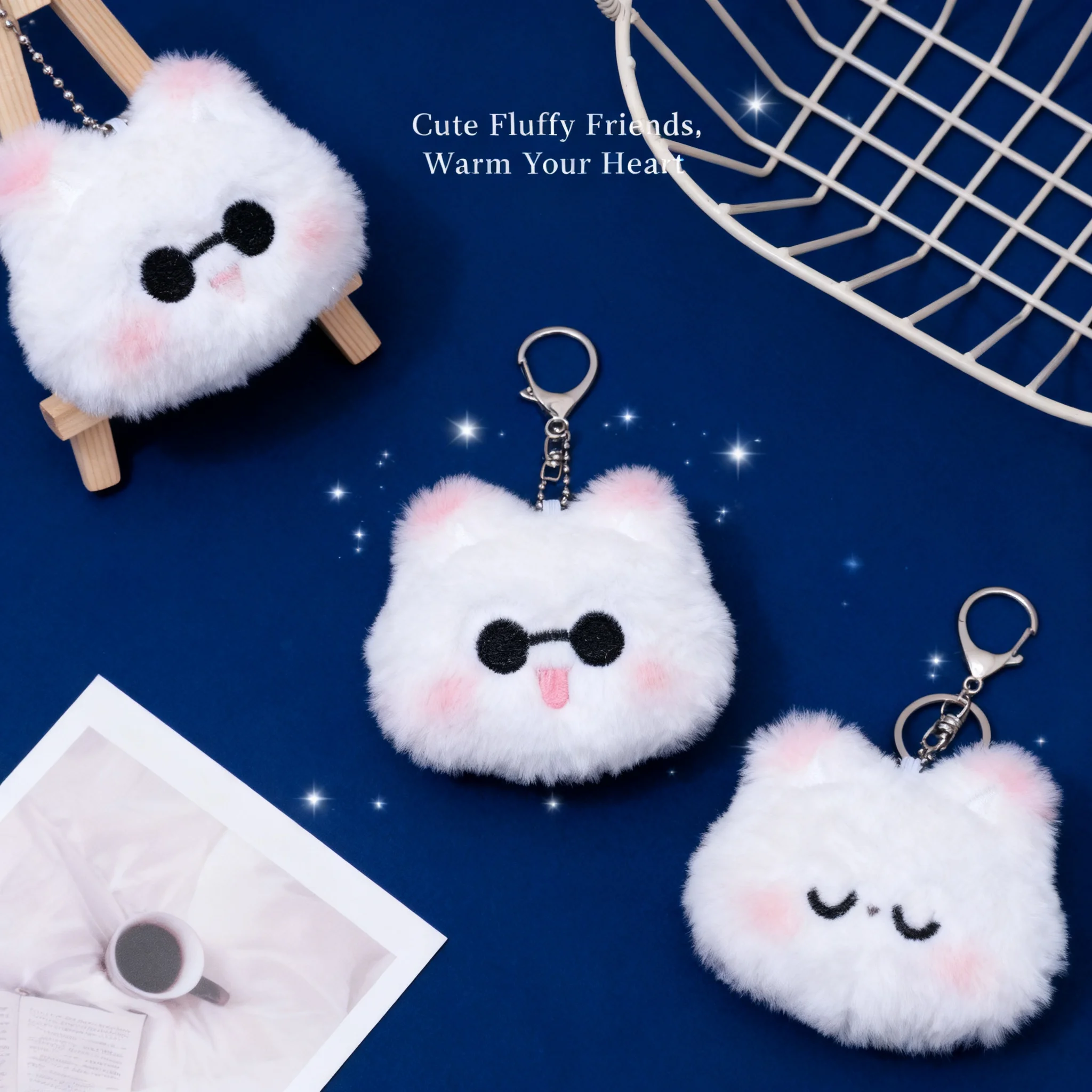 

New Japanese Style Squeaky Cute Jujutsu Kaisen Anime Gojo Satoru Cat Cartoon Plush Keychain Pendant Accessory