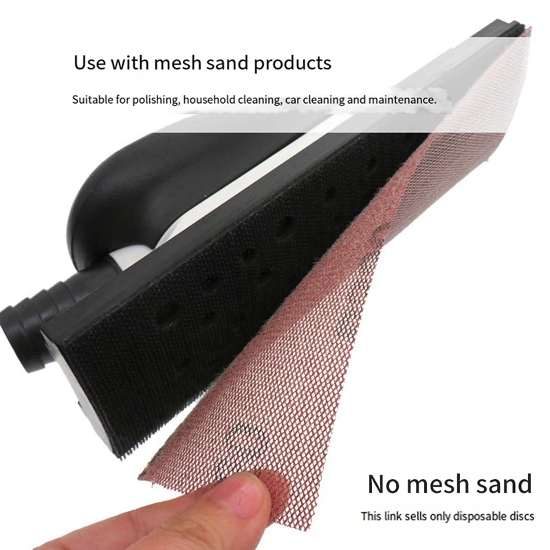 200 X 70Mm Sanding Block Vacuum Hand Sander Sponge Pad Dust Free With 4 Pcs Replacement Pad For Wood Polishing Car