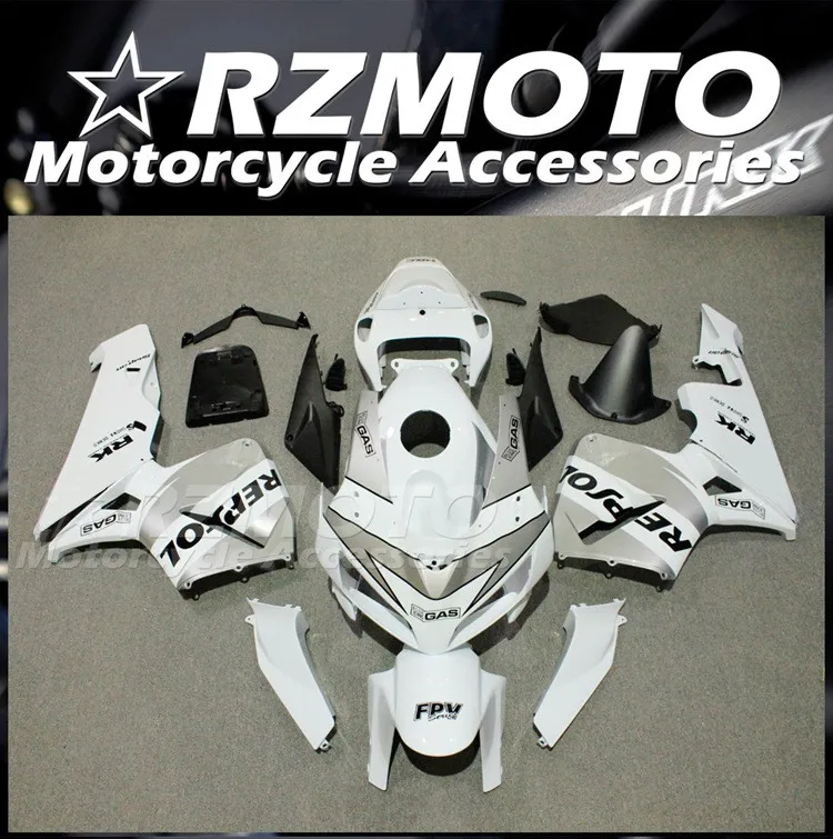 

4Gifts Injection Mold New ABS Whole Fairings Kit Fit for HONDA CBR600RR F5 2005 2006 05 06 Bodywork Set Custom Silver White