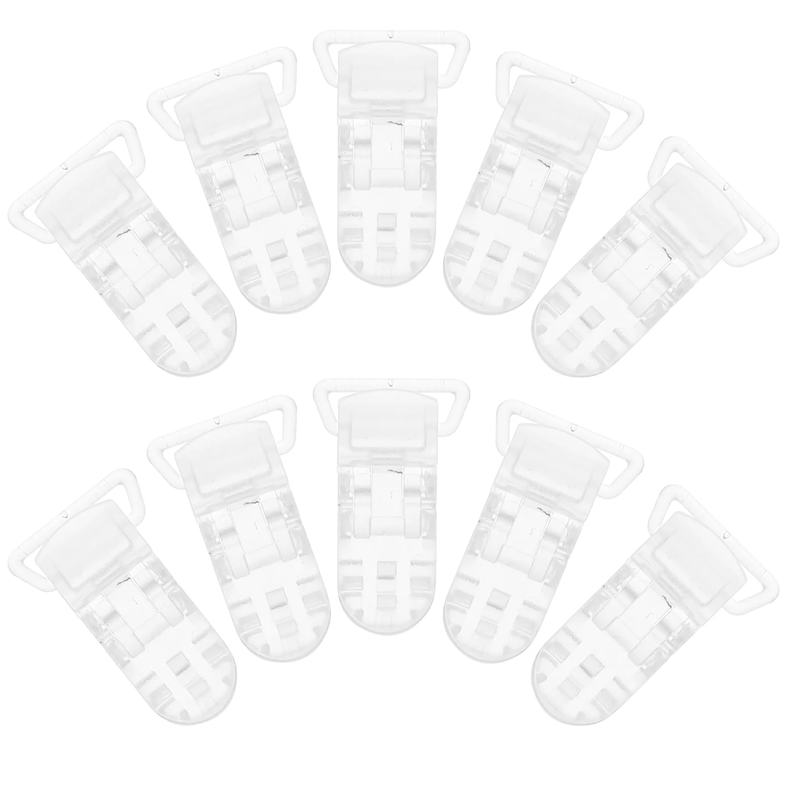25 Pcs T-shaped Clear Plastic Baby Pacifier Clips Badge Clips for Making Clips Straps Transparent