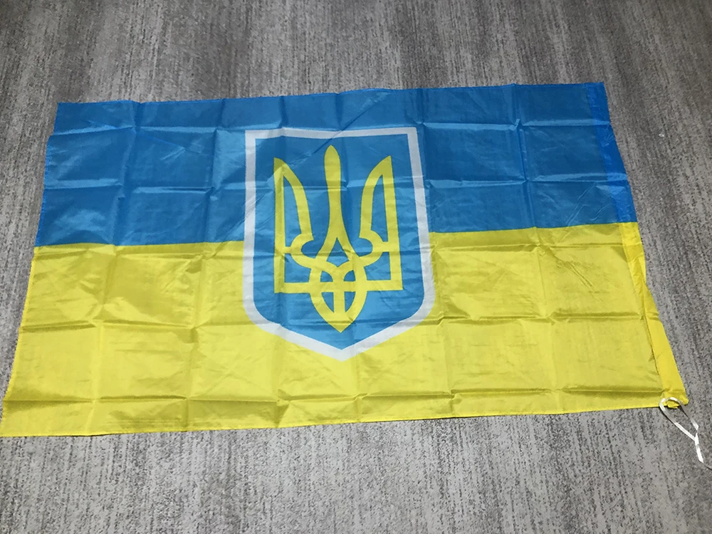 Ukraińska flaga precyzyjna 90*150cm Ukraina baner poliestrowy Dekoracja domu Ukraina Narodowy flaga Ukrainy Latająca flaga