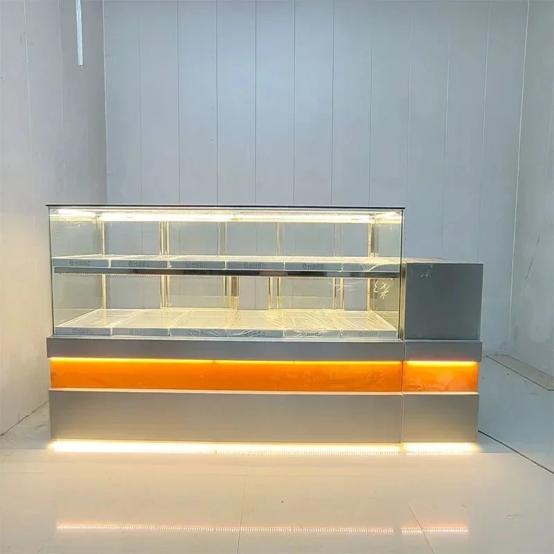 YH5 nuevo gabinete de repostería de acero inoxidable, expositor de pastelería china, mostrador refrigerado para pastel, vitrina crujiente de melocotón
