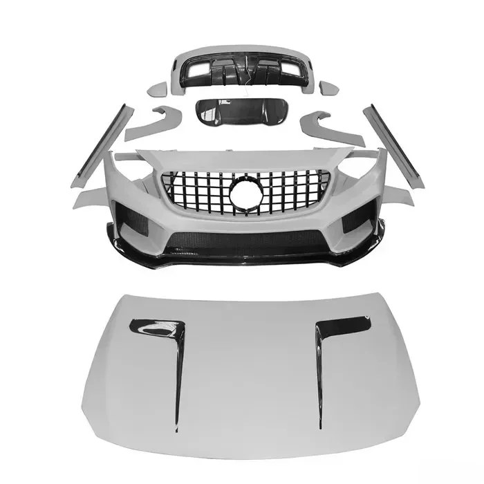 Suit For Kit Cover Mercedes Benz Gla45 Wide Body Surrounded Carbon Fiber Front Side Skirt Rear Bar Tail Wing