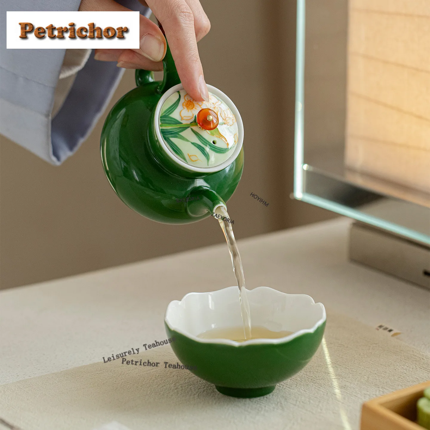 150ml Hand-painted Daffodil Teapot Boutique Tea Infuser Pot Household Tea Maker Kettle With Strainer Teaset Supplies Collection