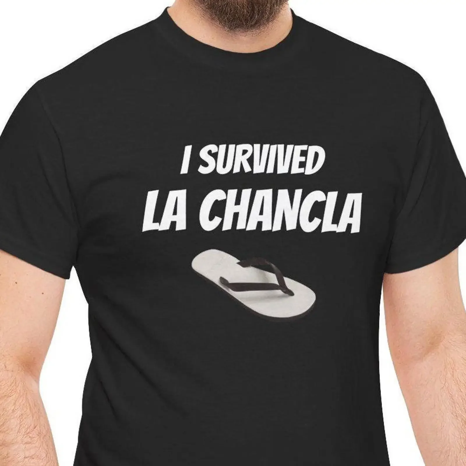I Survived La Chancla T Shirt Funny Latino Humor Mexican Hispanic Culture Flip Flop Meme vintage Washed Unisex Comfortable