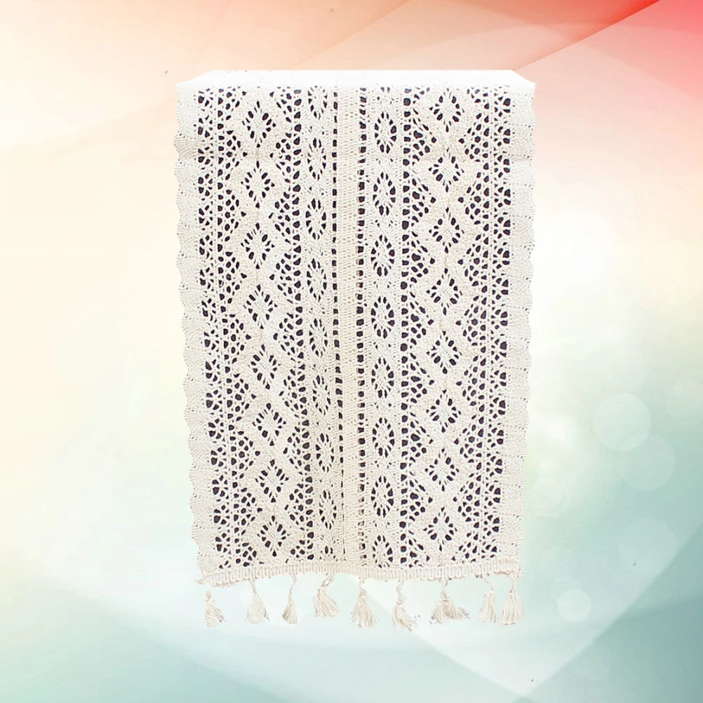 

160X24Cm Lace Cloth Flower Pattern Premium Material Home Decoration Table Cover Elegant Atmosphere Dining Use Decorative