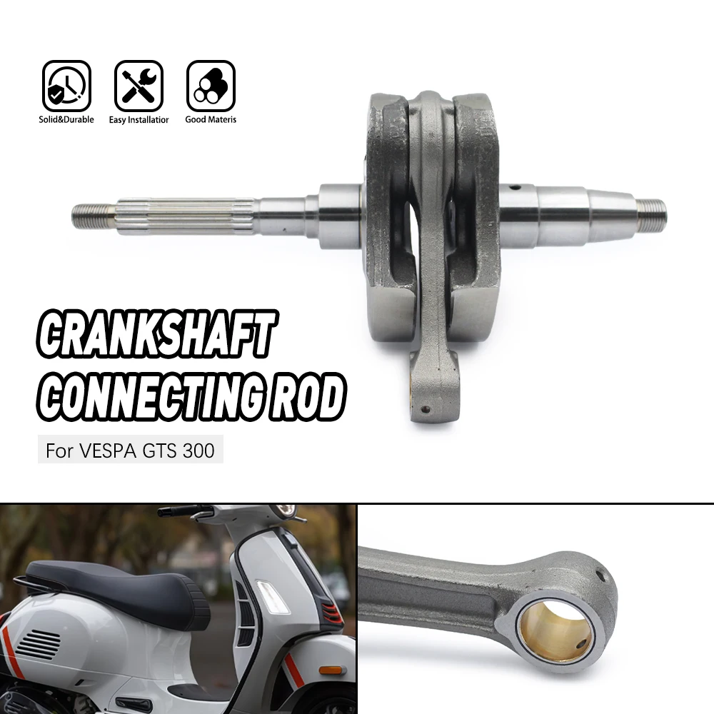 Cigüeñal de motocicleta para Vespa GTS 300 GTV 300 278cc 4T 4V LC compatible con Aprilia Scarabeo 300 Atlantic 300 y Piaggio SR Max City Cube