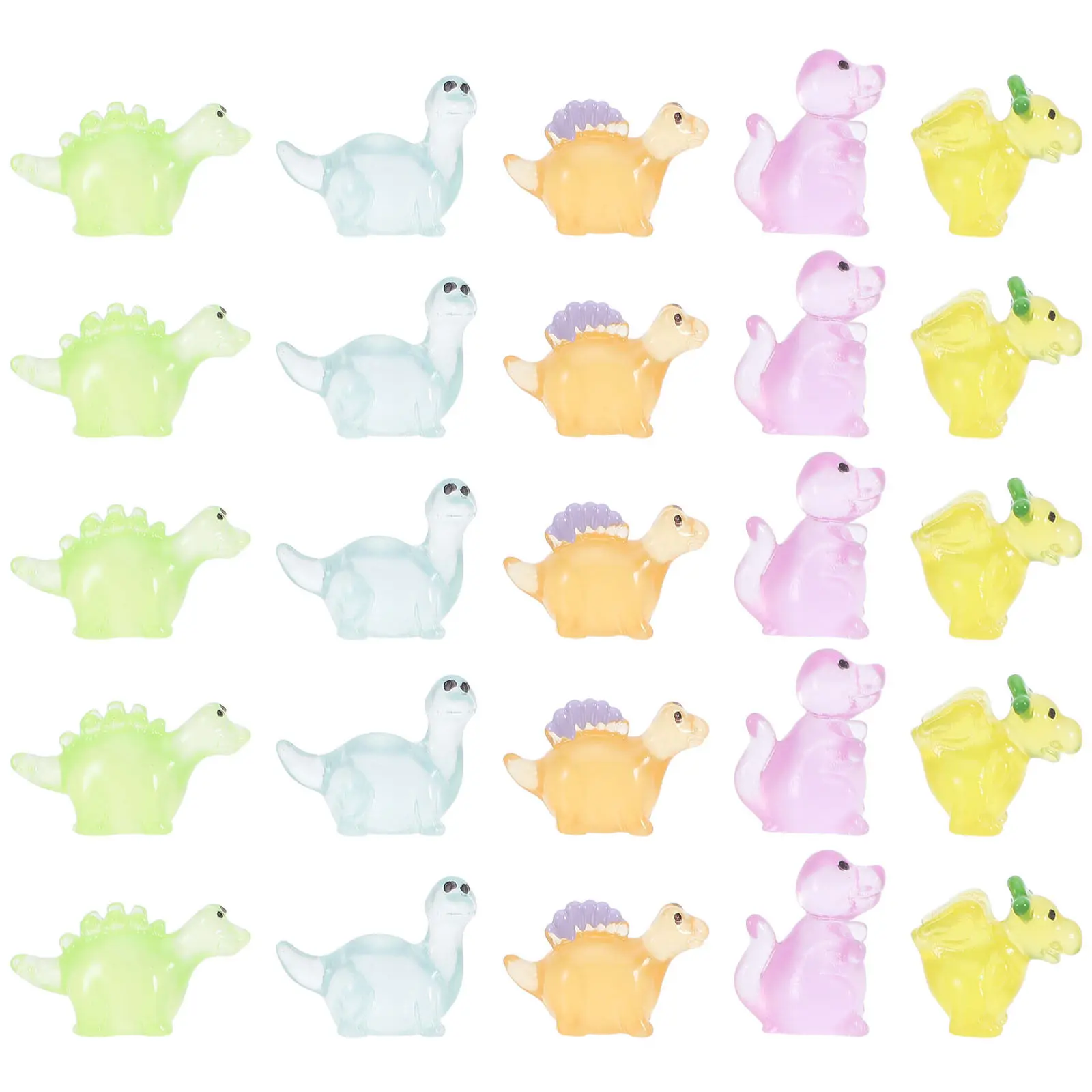 

30 шт. светящихся миниатюрных фигурок динозавров из смолы, светящиеся в темноте, для микроландшафтов, декора мохового сада, подарки на день рождения