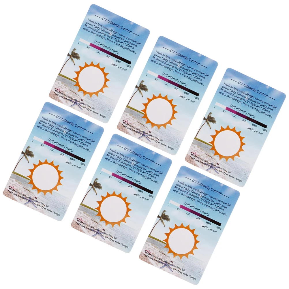 

6 Pcs UV Uvc Identifiers Testing Strips Indicator Cards Sun Protection Pvc Outdoor Rays Detection Reptile Owners Uv