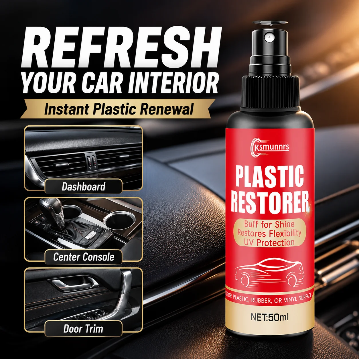 New Automobile leather plastic cleaning spray, interior refurbishment protector, long-term hydrophobic scratch resistant coating