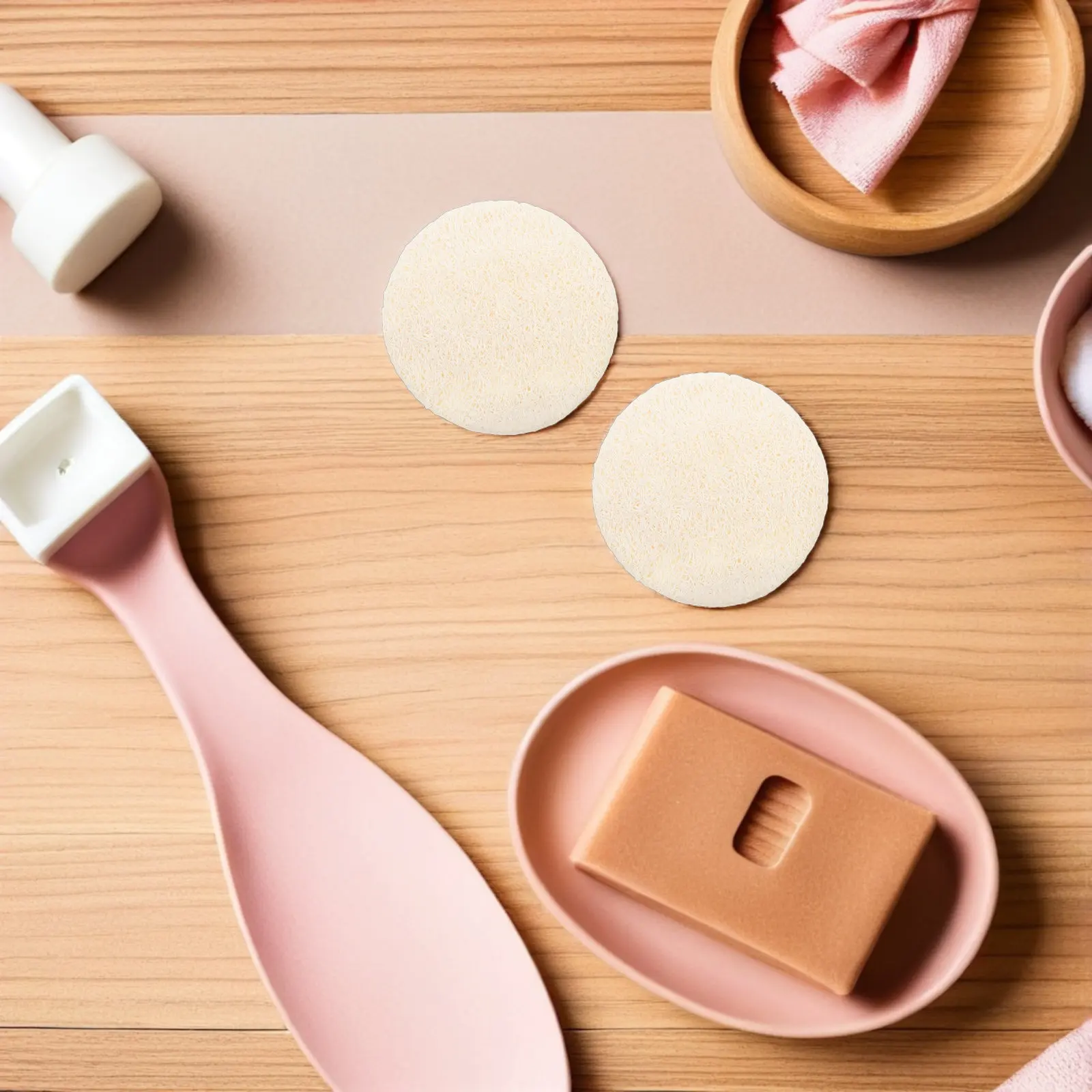30 unidades de esponjas de lufa natural para o rosto, para esfoliação, limpeza profunda, esponja para banho e lavagem do corpo, para homens e mulheres