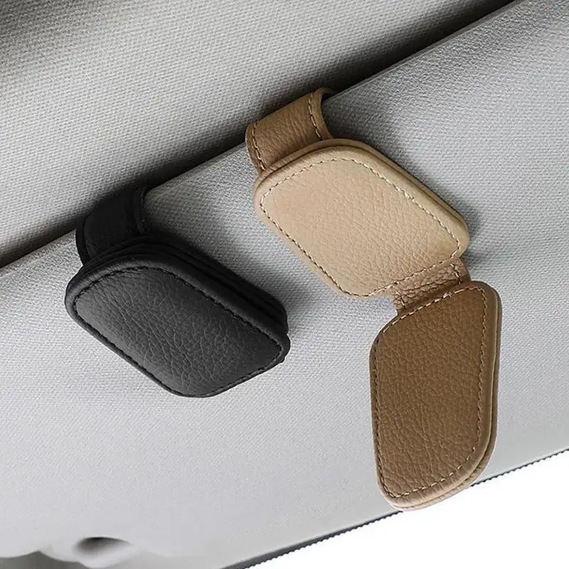 

Sunglasses Holder Is Suitable for Car Sun shades Magnetic Leather Sunglasses Clip and Ticket Clip Car Sunshade Accessories