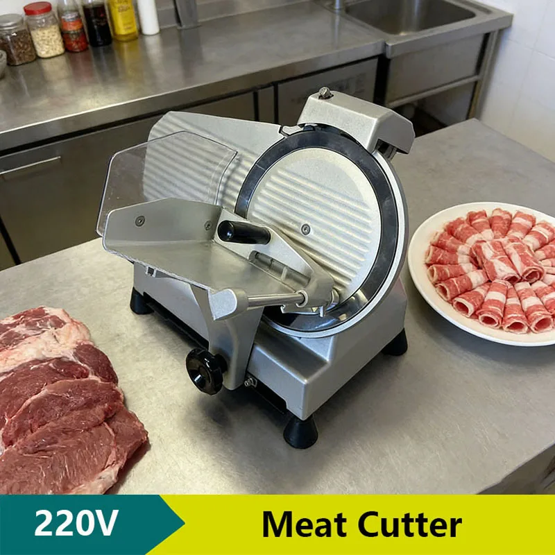 

Stainless Steel 220V Electric Meat Slicer, Commercial Mutton Beef Lamb Cutter, Automatic Vegetable & Bread Slicing Machine
