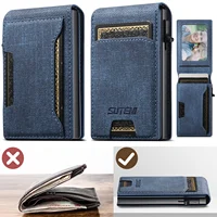 Push-out Card High Quality Faux Leather Card Holder Wallet Holder Large Capacity Can Hold 1-12 Cards 1 Photo Black/Brown/Blue 1