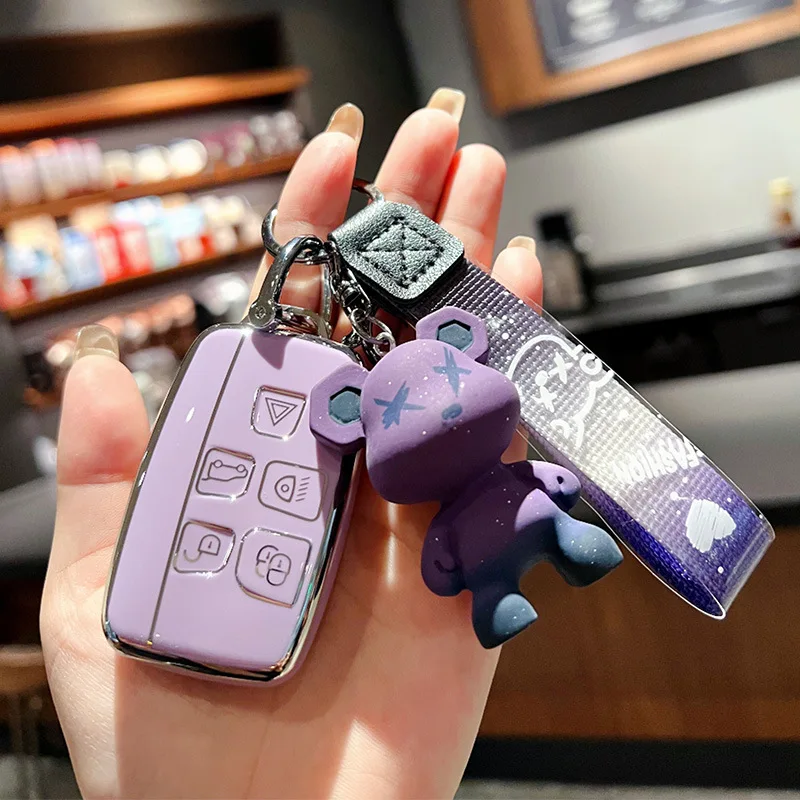 TPU Car Key Cover Case Shell for Land Rover Range Rover Sport Evoque Freelander Velar Discovery Jaguar XE XJ XF view 4