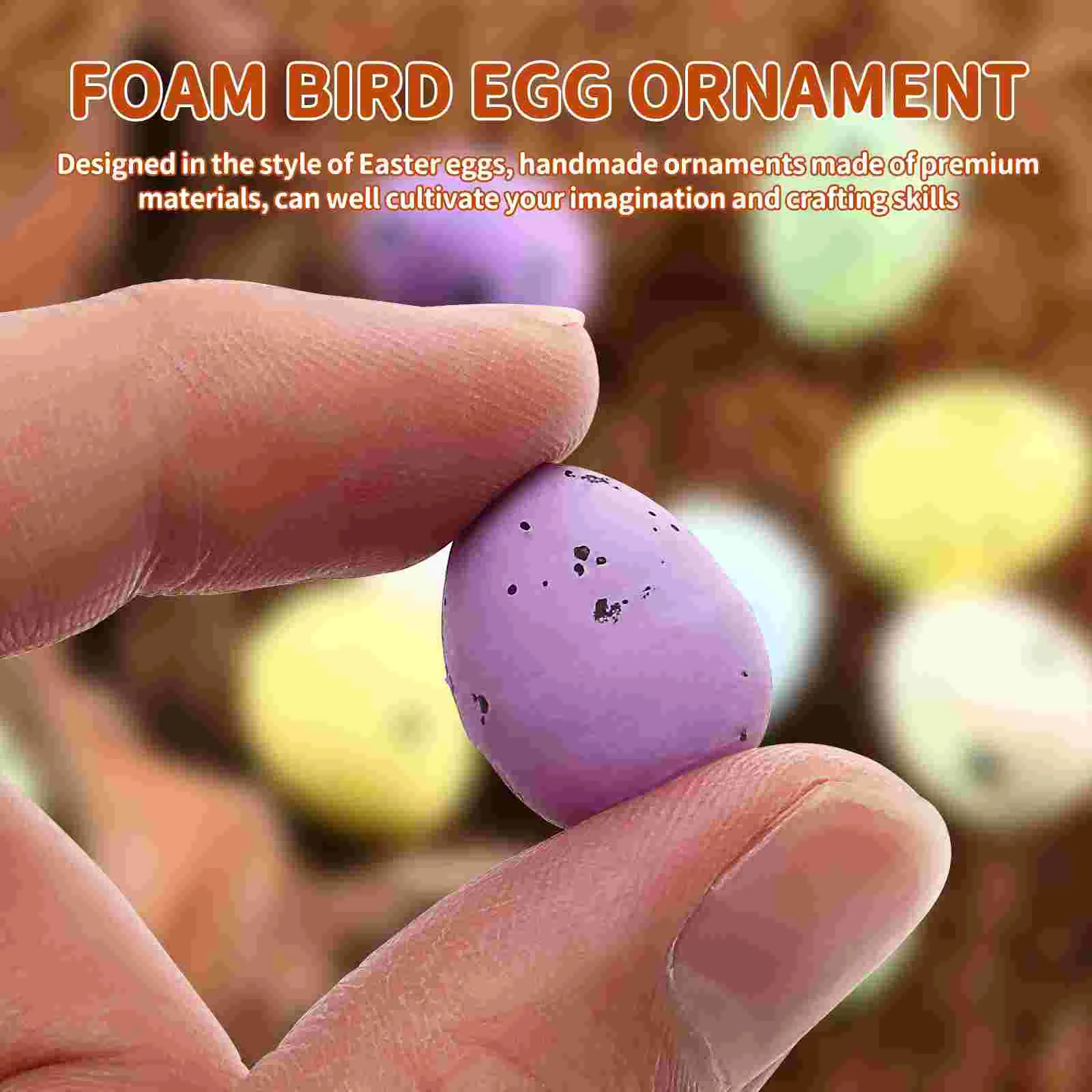 100Pcs Easter Foam Egg Fake Eggs Props Easter Basket Stuffers Festival Ornament Easter Party Accessories