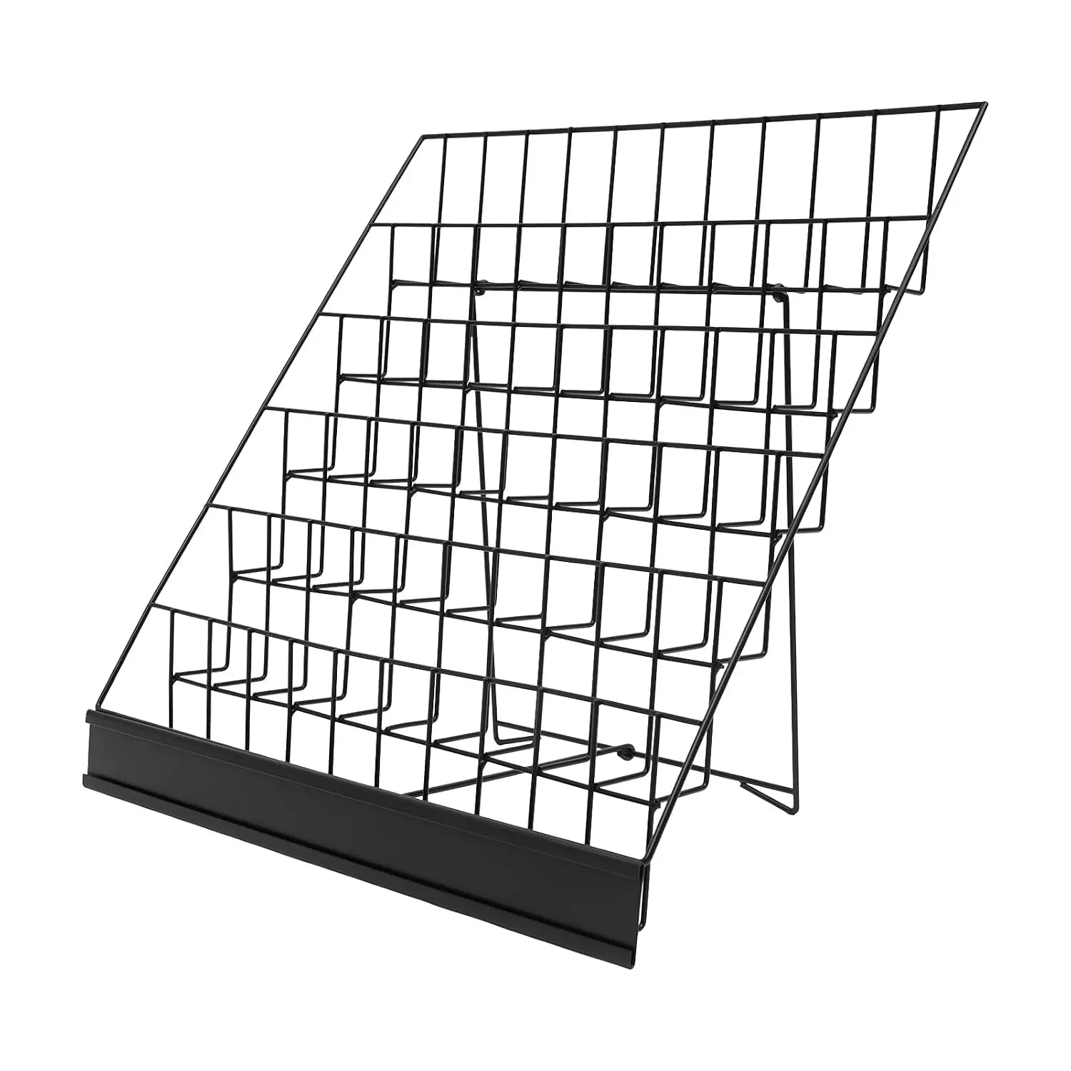 6 Tier Wire Countertop Book Rack, Foldable Magazine Rack for Desktop, Heavy Duty Iron Book Display Stand for Home, Customized