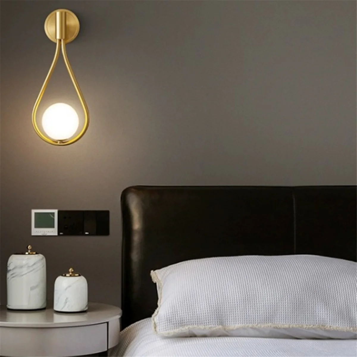 

ONCE Brass Wall Lamps Minimalist Glass Ball Wall Light Bedroom Living Room Bathroom Hallway Lighting Fixtures B