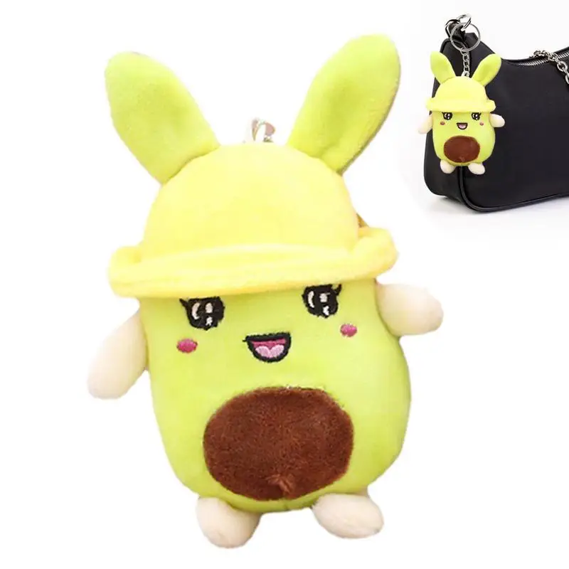 Avocado Doll Plush Keychain With Hook Cute Soft Stuffed Avocado Pendant Car Lady Backpack Accessories Plush Toy For Kids Adults