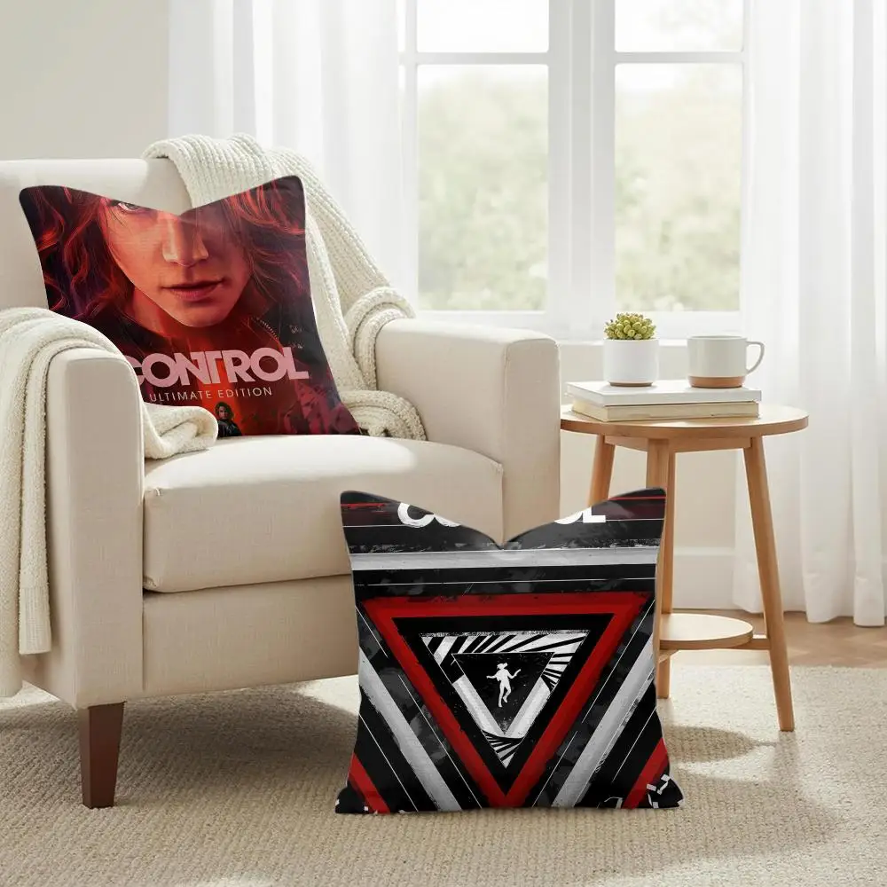 C-Control game Cushion Cover Summer Coolness Linen Organic Fabric Sofa Pillow Case Double-Sided Printing Home Decor