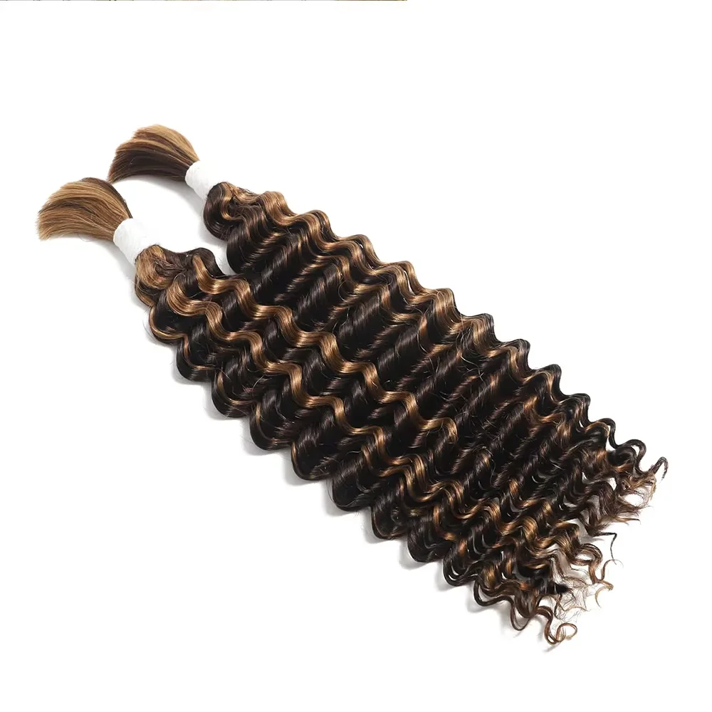 16a destaque ombre onda profunda trança em massa cabelo 100% cabelo humano sem trama boho tranças 3 4 5 pacotes extensões de cabelo humano encaracolado